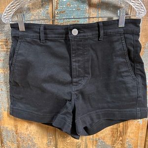 Everlane Black High Waist Shorts with Distressed Hem